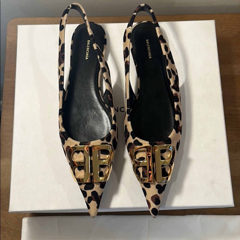 Balenciaga Animal Print Sling Back Flat BRAND NEW - Picture 3 of 4